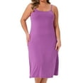 thumbnail image 2 of DARING DIVA Women's Plus Size Spaghetti Strap Full Slip Midi Nightgown 2X Purple, 2 of 5