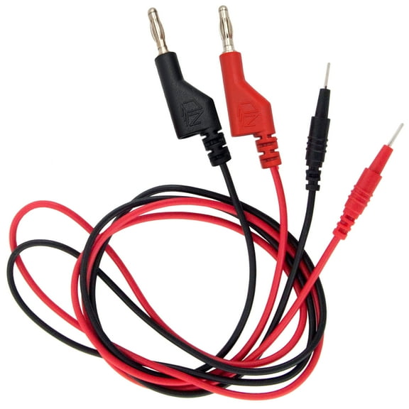 Banana Plug to Breadboard Pin Leads Set - Includes 1 Red and 1 Black Lead, 36" Length
