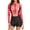 Red, variant on IEFIEL Womens Rash Guard Long Sleeve Front Zipper One Piece Swimsuit for Surfing Diving Beach Vacation