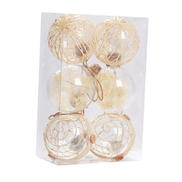 6 Piezas Bolas Navideñas Transparentes Sunnimix Manualidades Navideñas Bolas colgantes