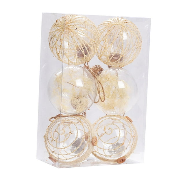 6 Piezas Bolas Navideñas Transparentes Sunnimix Manualidades Navideñas Bolas colgantes