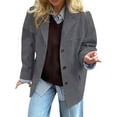 thumbnail image 2 of Baberdicy Women's Brown Suede Blazer, Oversized Long-Sleeve Jacket with Flap Pockets, Casual Street & Office Wear, Vintage Brown Blazer, Loose Pocket Coat, Retro Office Layer, Dark Gray, M, 2 of 5
