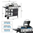 thumbnail image 4 of TUANLUO Propane Gas Grill and Griddle Combo, Portable 2+2 Multi-Function Burner Barbecue Grill with Cover and PIZZA Grill, 49,200 BTU Stainless Steel BBQ Grill for Outdoor Cooking, Patio, Camping, 4 of 10