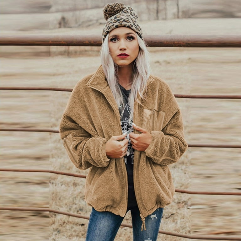 Women's Shearling Shaggy Jacket Windproof Warm Thicken Coats for Women  Formal Daily Party Ball XL Black - Walmart.com