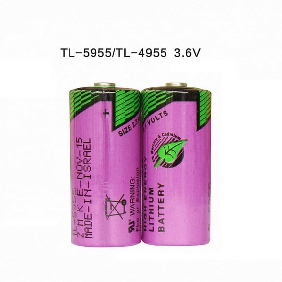 2Pc TL-5955 2/3AA 1650mAh 3.6V Lithium PLC Battery Replacement for Tadiran TL-2155 TL-4955 TL-5155 TL-5955 SL-361 ER14335