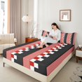 thumbnail image 4 of Homewish 4-Piece Queen Sheet Set, Black White Red Plaid, Luxury Soft Adult Bedding, 4 of 7