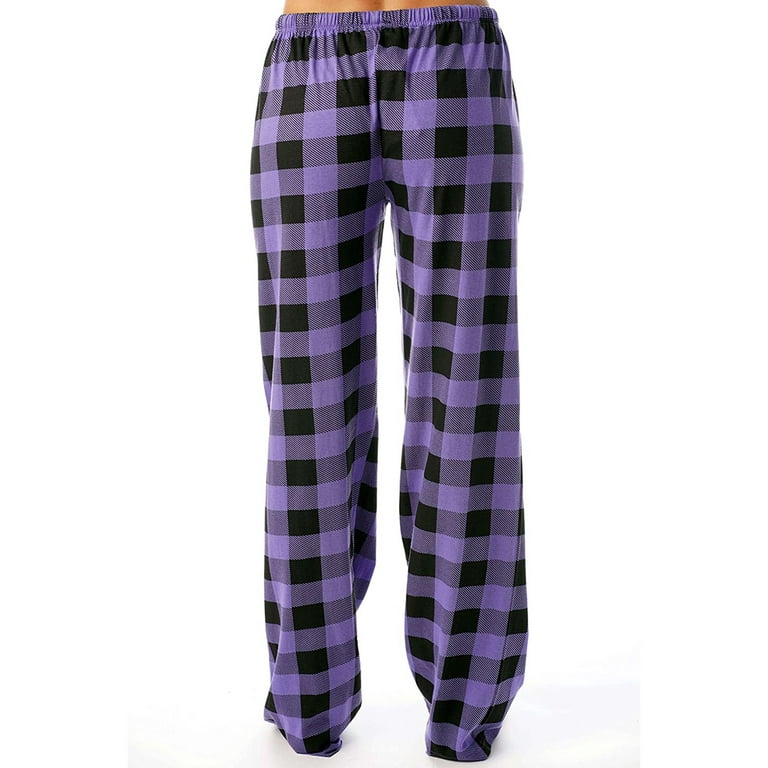 Buffalo Plaid Flannel Pajama Pants for Women with Pockets 