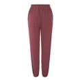 thumbnail image 7 of Women's Sweatpants Fashion Casual Solid Elastic Waist Trousers Long Straight Pants Sweatpants for Women, 7 of 7