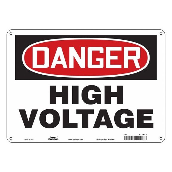 Condor Safety Sign,10 inx14 in,Polyethylene 479P65