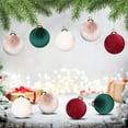 thumbnail image 7 of 12PCS Christmas Tree Ornaments Velvet Balls, 3.14" Shatterproof Xmas Bulbs Decorations Set, Colored Christmas Ball Hanging Ornaments, for Indoor Party Decor(C), 7 of 7