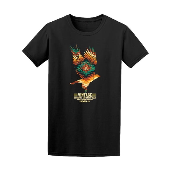 Beautiful Vintage Tribal Eagle T-Shirt Men -Image by Shutterstock, Male XX-Large