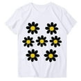 thumbnail image 4 of Womens Summer T-Shirts Floral Print Short Sleeve Base Tees Casual Loose Cute Tops for Teen Girls (XL, White A), 4 of 4