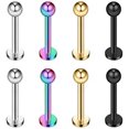 thumbnail image 1 of Briana Williams Assorted Colors Stainless Steel Body Jewelry Ball Eyebrow Ear Navel Belly Lip Piercing Bar Ring 16G, 1 of 1