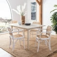 Safavieh Keiko Nautical Solid Cane Dining Chair, White/Natural