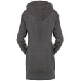 thumbnail image 2 of Notus Women’s Cozy Long Fleece Tunic Zip-Up Hoodie Sweatshirt with Pockets Casual Hoodie Jacket Charcoal L, 2 of 3