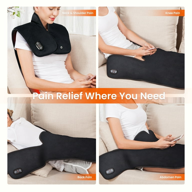 Heating Pad Electric Neck Back Shoulder Body Vibrating Massager Neck Wrap  Warm