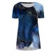 thumbnail image 5 of ICHUANYI Clearance Women's Summer Printed Round-Neck Loose Short Pullover Sleeve Tops Blouse(Black, L) ICHUANYI WER2023080909022, 5 of 5