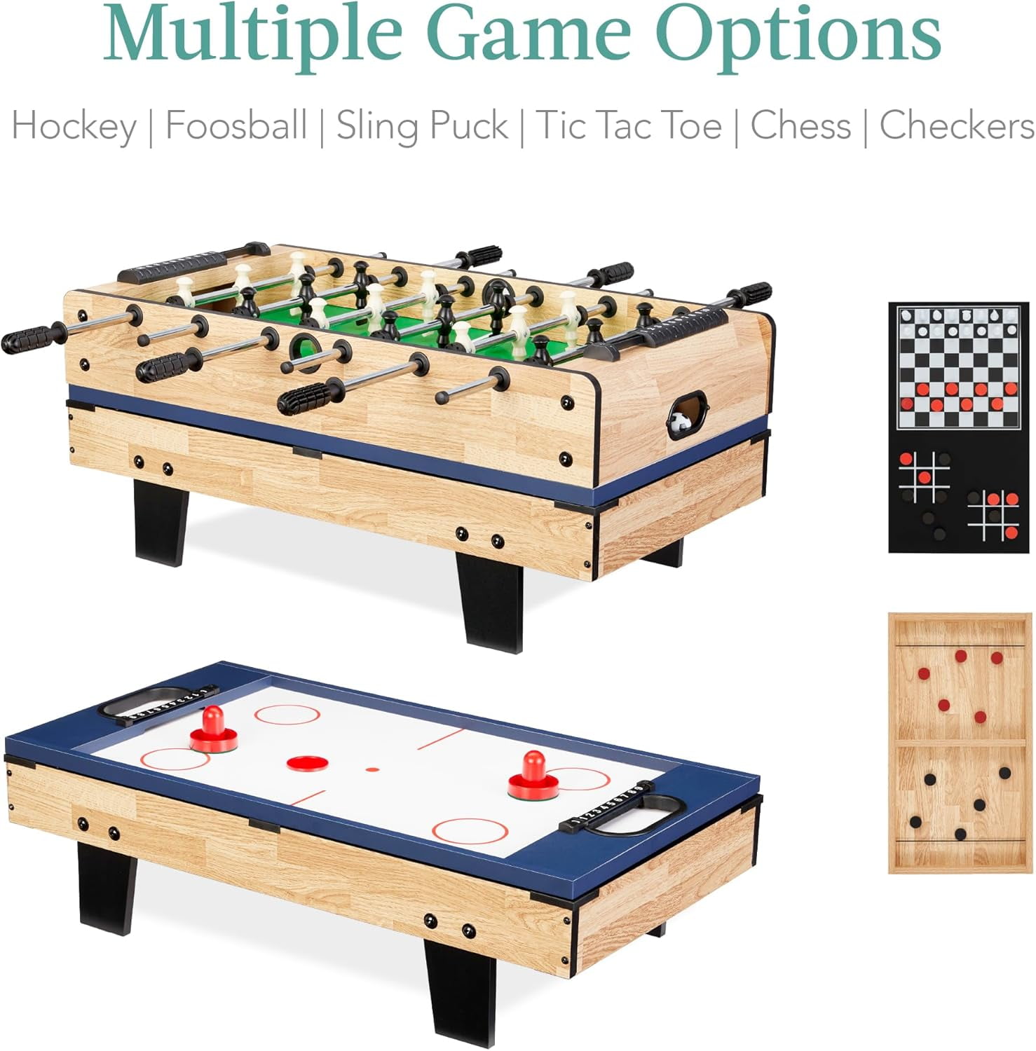 WLTER Multi-Game Table Series – Interactive 4-in-1 and 11-in-1 Game Tables for Kids with Foosball, Air Hockey, Billiards, Ping Pong & More | Childrens, for Home, Play Room, Rec Room