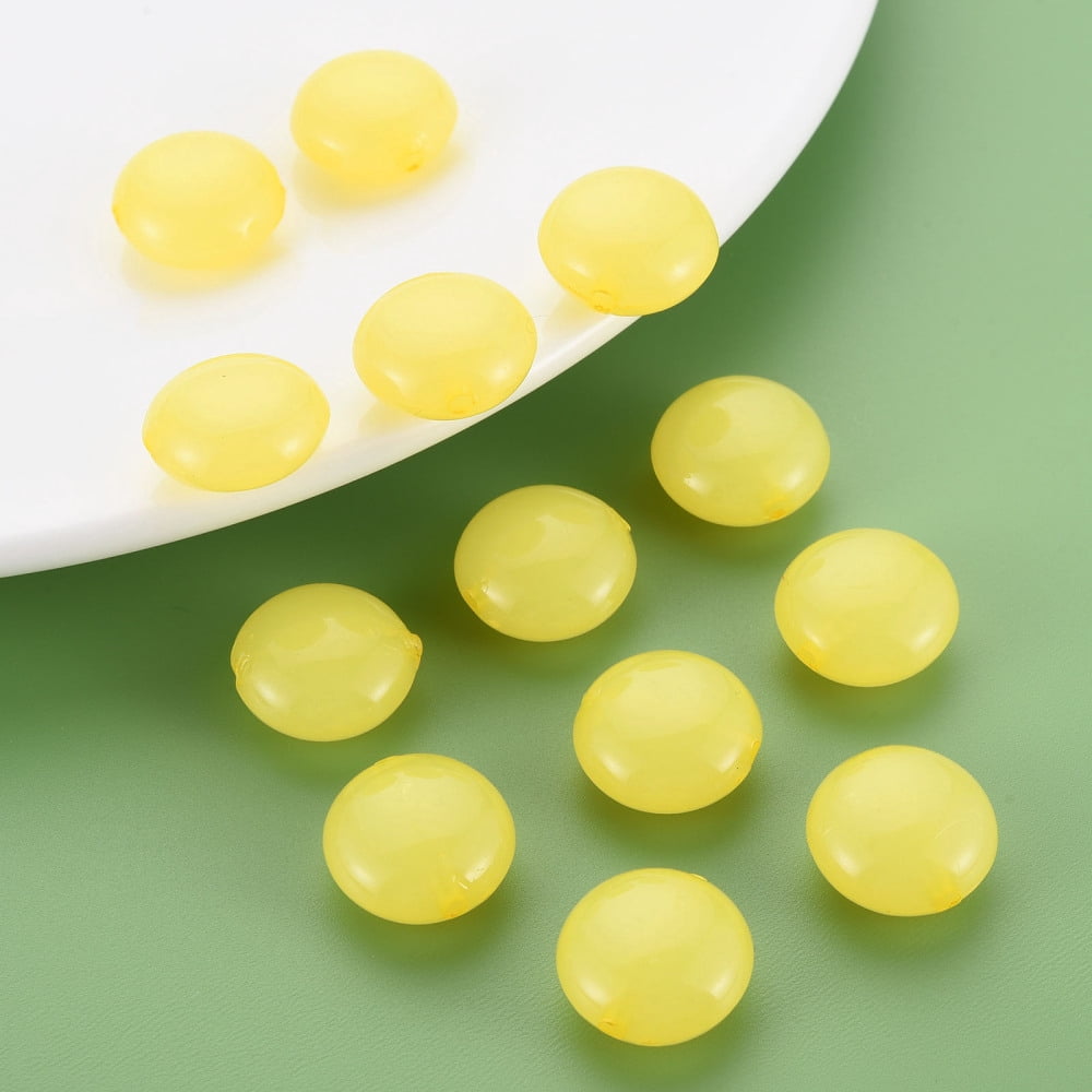 Imitation Jelly Acrylic Beads Flat Round golden 17x9.5mm Hole: 2mm about 316pcs/500g