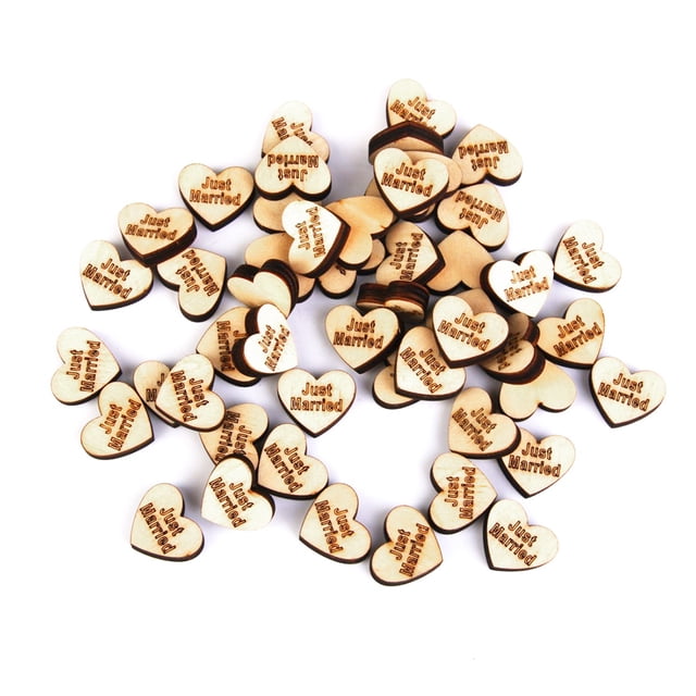 MasteelfCA 50 Pcs Cœurs en Bois pour Embellissements de Scrapbooking