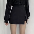 thumbnail image 4 of Black Mini Skirts Women Irregular Side Slits High Waist A Line Shorts Skirts Summer Korean Fashion Chic Hip Wrap Skirt Female, 4 of 8