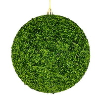 Vickerman 4.75" Moss Green Beaded Ball Ornament, 6 per Bag