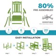 thumbnail image 4 of Oversized HDPE Outdoor Rocking Chair, All-Weather High Back Porch Rocker, Light Green, 4 of 7