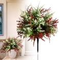thumbnail image 2 of Outdoor Artificial Boxwood Shrubs – 40 x 55 cm Plastic Greenery Decor with Ground Insert for Porch, Garden, Patio, Hedge – Faux Plants for Landscape, 2 of 9