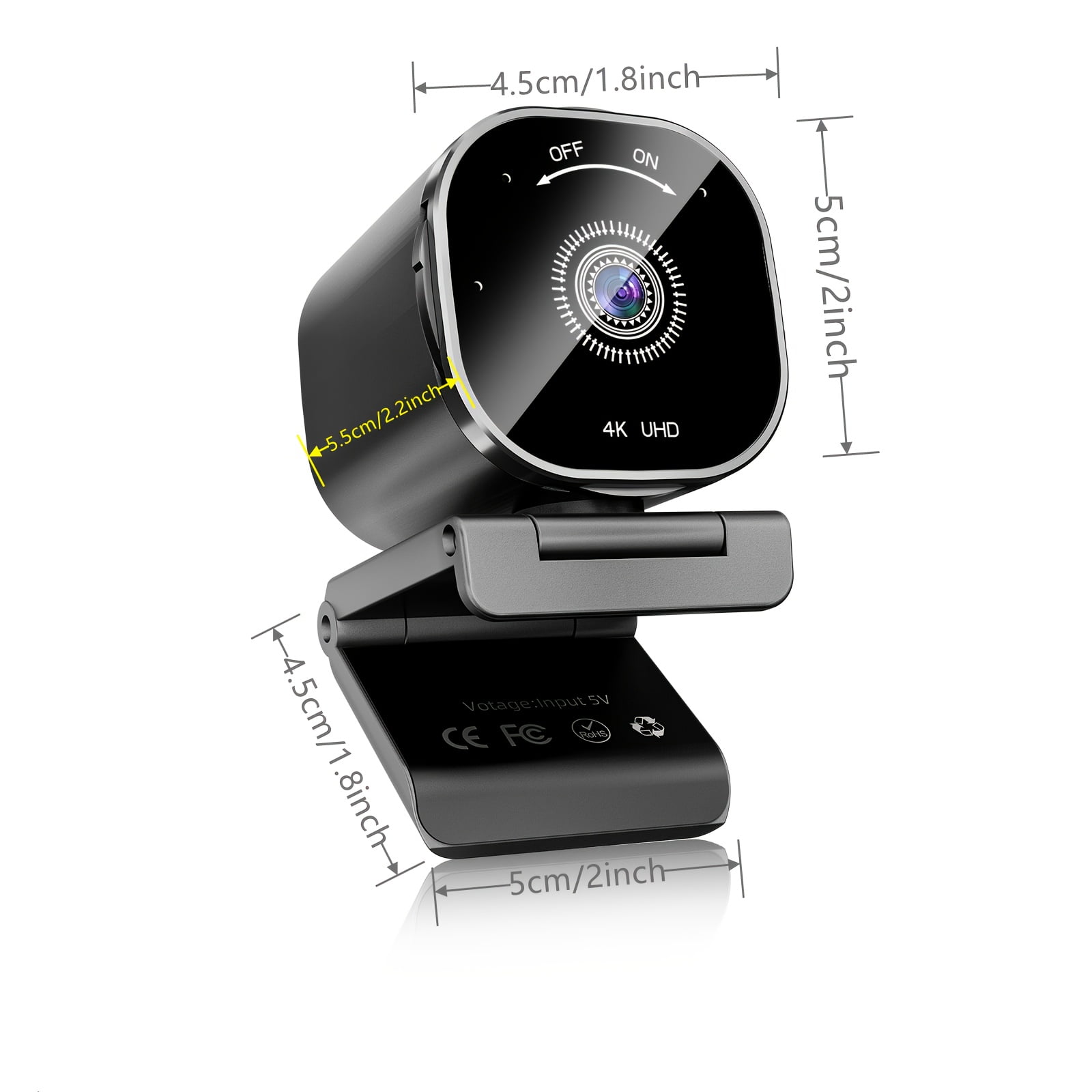 4K Webcam With 2 Noise-Canceling Mics, USB Webcam For Xbox, Built-in Privacy Cover, Tripod, 73° AutoFocus Web Camera, Plug And Play, Gaming Webcam For PC/Mac/Laptop/Xbox/Teams/Zoom