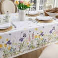 thumbnail image 2 of Easter Tablecloth,Rabbit Flower Easter Table Decor,Bunny Multicolour Floral Butterfly Table Cover,Washable Polyester Spring Tablecloth for Home Party Dining Picnic(60x84 Inch,Rectangle), 2 of 6