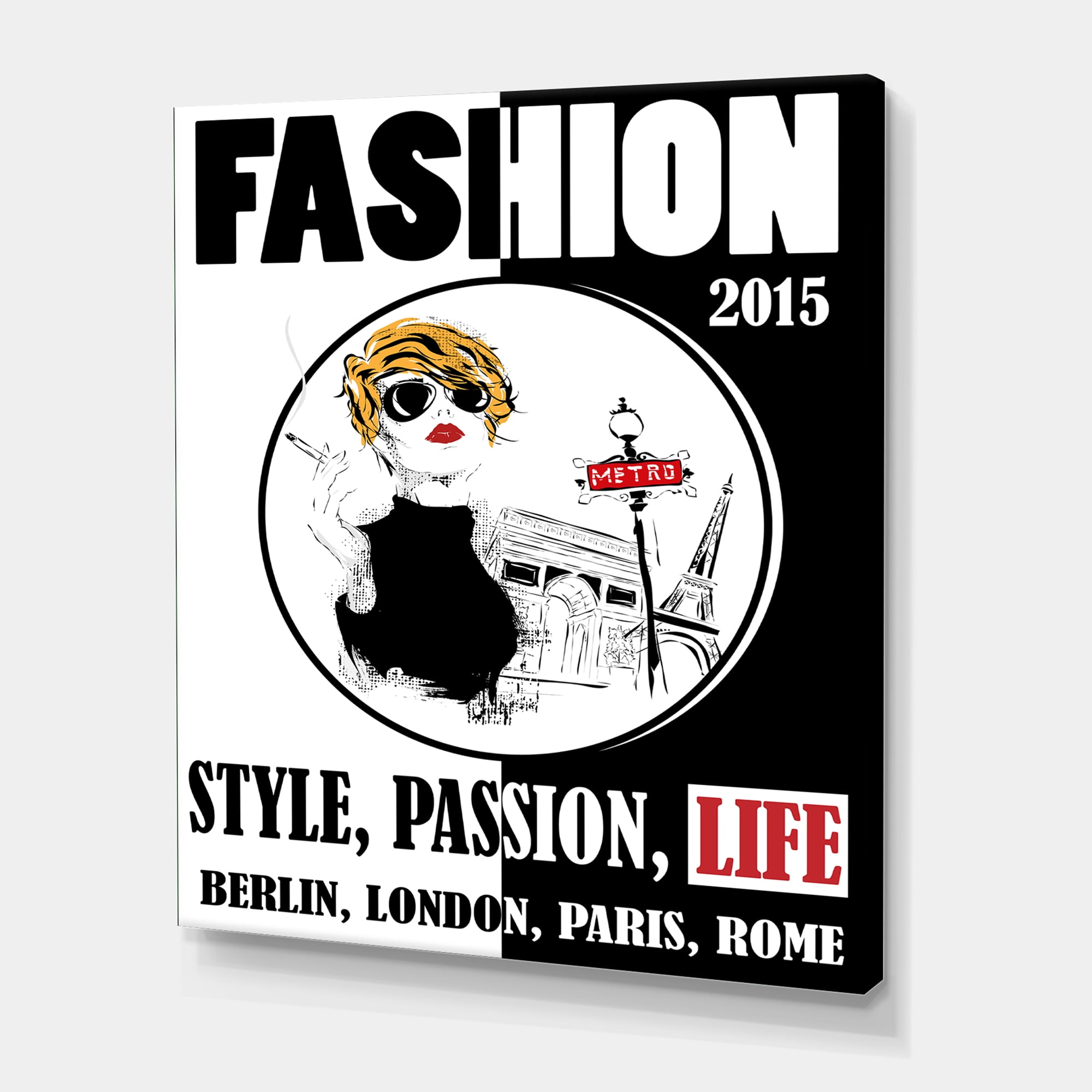 Designart ' Style Passion Life Fashion Woman I ' Vintage Canvas Wall Art Print