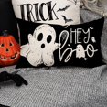thumbnail image 4 of Halloween Pillow Covers 12x20 inch White Ghost Hey Boo Decor black Halloween Lumbar Pillow Covers Decorative for Halloween Home Decor for Sofa 026, 4 of 6