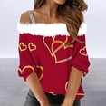 thumbnail image 2 of NMMUED Valentine Shirt for Women Red Valentines Off the Shoulder Tops for Women Heart Graphic Shirt Valentine Heart Love Shirt Y2k Tops Valentines Long Sleeve Shirt (S-3XL), 2 of 5
