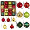 thumbnail image 3 of 44 Pack Red Green and Gold Christmas Tree Ornaments Set 2.36in Shatterproof Decorative Balls with Glitter Snowflakes Reindeer Stars and Assorted Patterns for Holiday Party Home Xmas Decor, 3 of 6