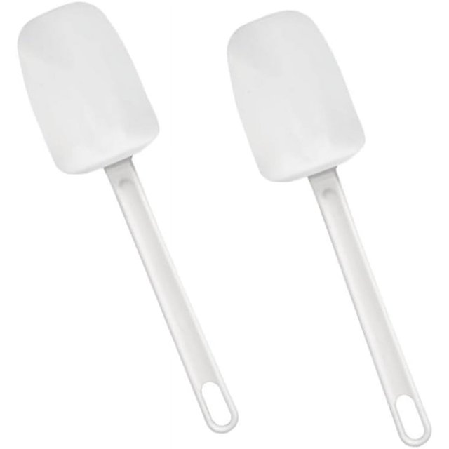 Soro Essentials - Juego de 2 espátulas de goma de 10" con forma de cuchara - Espátula raspadora - Utensilios de cocina de grado alimenticio - Ideales para hornear, cocinar, raspar, remover y mezclar