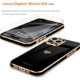 thumbnail image 4 of Love-Heart Luxury Case for Apple iPhone 15 Pro Max Heart Case, Cute Design Shiny Bling Cover, 3 in 1 Bundle Case with 2 PACK Clear Tempered Glass for Apple iPhone 15 Pro Max for Women Girls, Black, 4 of 8