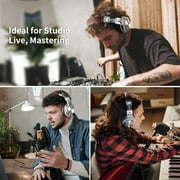 OneOdio Wired Studio Headphones Over-Ear Headphones for Electric Drum Piano Guitar Amp-A71 Silver