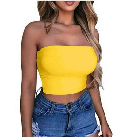 Women s Strapless Bralette Wireless No Slip Stretchy Tube Top Bra Yoga Casual Soft Breathable Brassiere