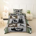 thumbnail image 2 of Castle Fairy Vintage Hunting Animal Deer Twin Duvet Cover for Teens,Rustic Compass Pine Tree Twin Bedding,Green Brown Gray,Black Reversible,2pcs,No Comforter,1 Duvet Cover and 1 Pillowcase, 2 of 5