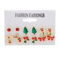 thumbnail image 1 of 6 pares de aretes navideños, estilos variados, colores vivos, aretes de aleación livianos a la moda para mujeres y niñas, cumpleaños, 1 of 14