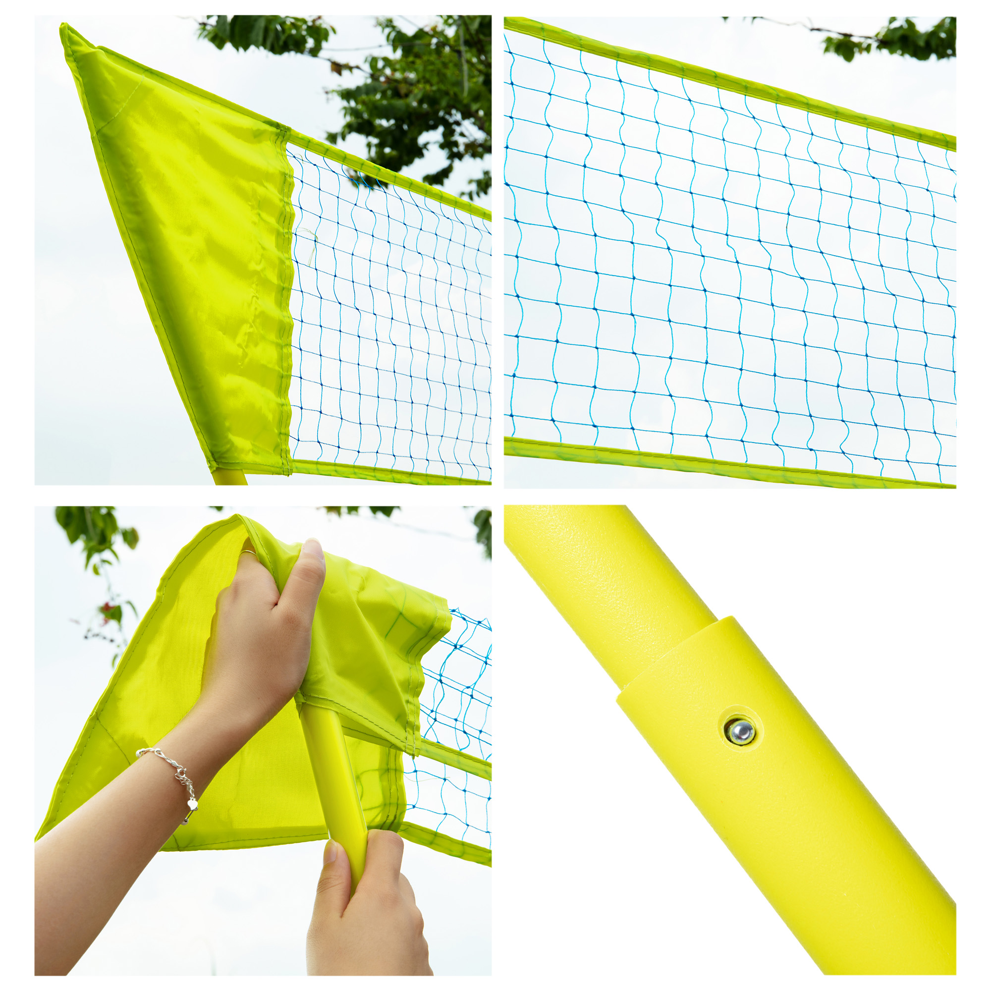 SAYFUT Badminton Set, Portable Volleyball Kit Recreation Game Equipment with Freestanding Base and Carry Bag, for Youth Adult, for Beach, Garden, Park or Backyard - image 4 of 7