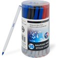 thumbnail image 1 of duomi-White Stick Ballpoint Pens, Medium Point (1.0mm), Assorted, 50 Pack, 1 of 4