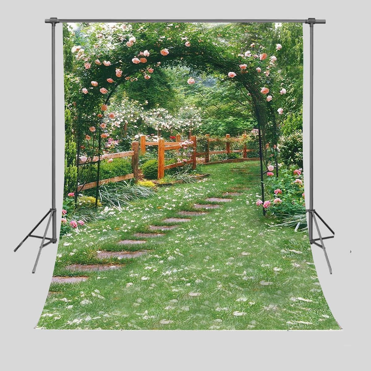 GreenDecor Polyster Background 5x7ft Flower Garden Photography Backdrop