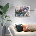 thumbnail image 2 of Logiee Psychedelic Shark Artwork Print Canvas Wall Art,Canvas Picture Prints with Frame, Wall Art Decorative,Canvas Decorative,Suitable for Living Room Bedroom Office Room 30x40, 2 of 6