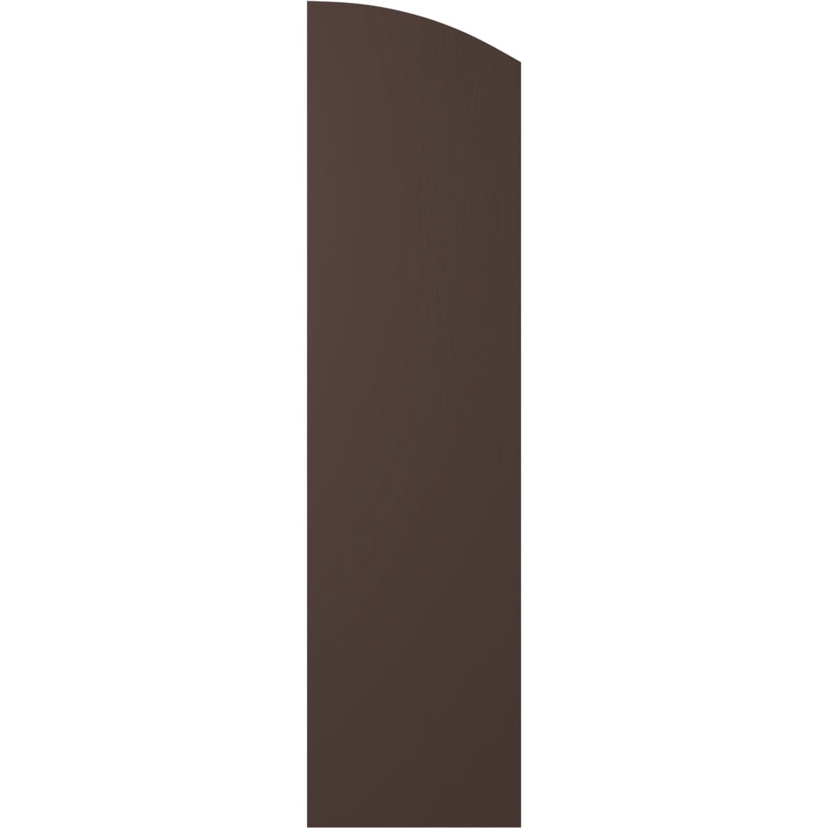 Ekena Millwork 14"W x 81"H Americraft Four Board (2 Batten) Exterior Real Wood Joined Board-n-Batten Shutters w/ Elliptical Top (Per Pair), Raisin Brown