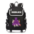thumbnail image 1 of Mochila escolar con carga USB para estudiantes, bolso escolar de lona de gran capacidad para ordenador portátil, con letras impresas, para adolescentes y niñas, 1 of 4