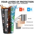 thumbnail image 3 of 16oz Tumblers Black Christmas Snowman Pattern Stainless Steel Vacuum Insulated Double Wall Travel Tumbler Cups Mug with Lid and Straw,Cleaning Brush for Coffee,Tea, 3 of 4