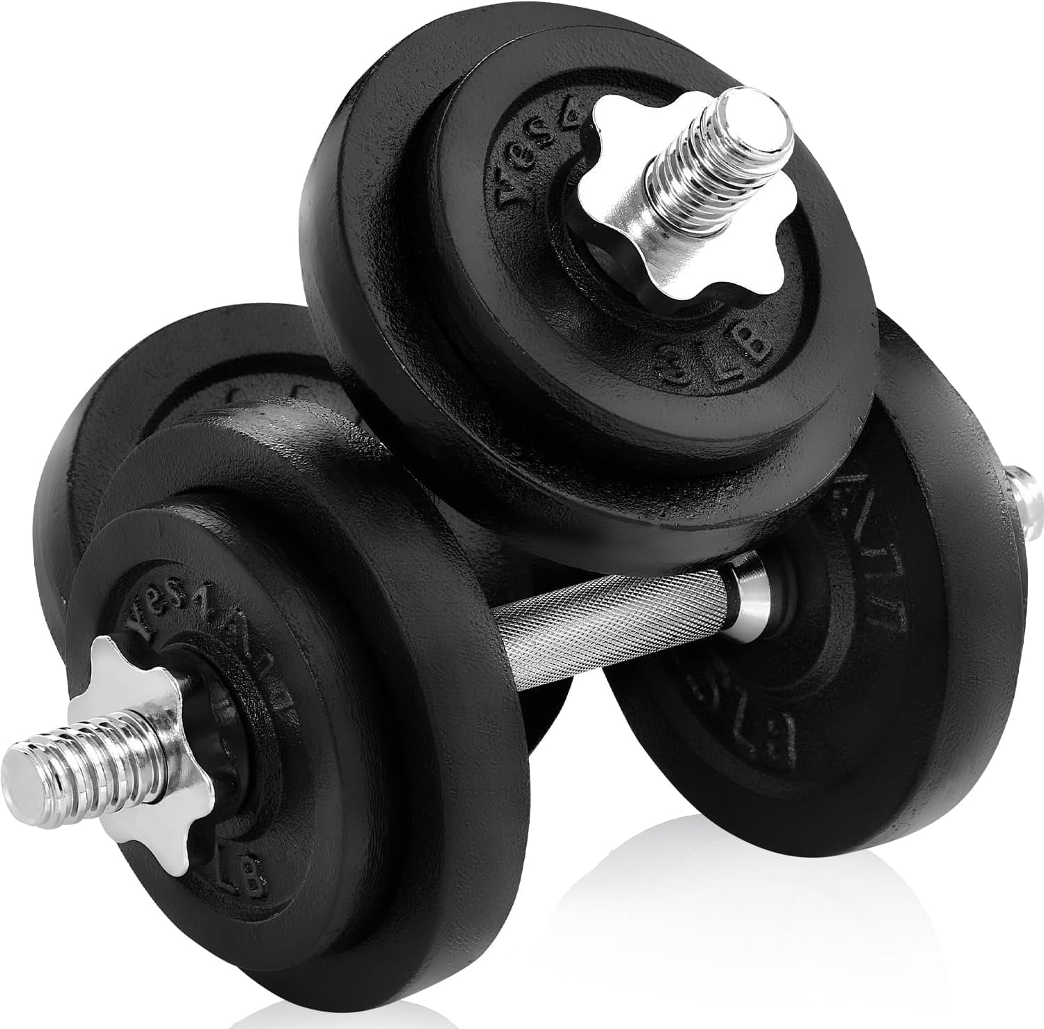 Yes4All Adjustable Dumbbell 52.5 lbs for Beginner Workout & Lift