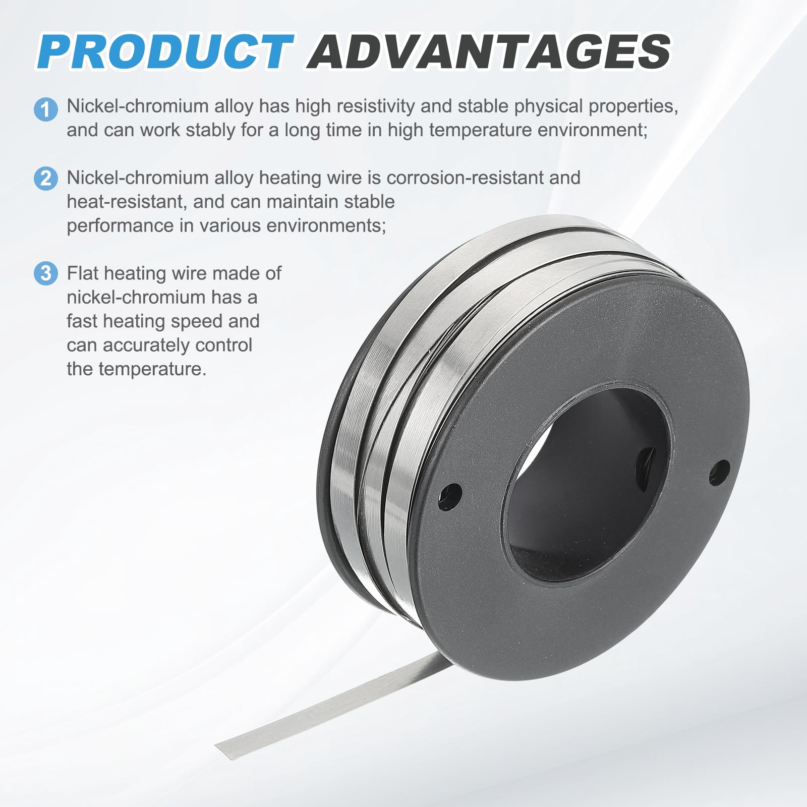 Uxcell Nichrome Flat Heater Wire 49ft(15m)x0.2mmx4mm High Temp Wire for Heating Elements, DIY Crafts, Black and Silver