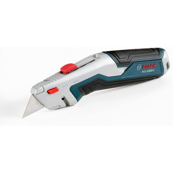 BOSCH H11-13000-1 Retractable Utility Knife | Optimal Cutting Performance, Cushioned Slide Button, Integrated Blade Storage - Includes 3 Blades